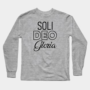 Soli Deo Gloria black text Long Sleeve T-Shirt